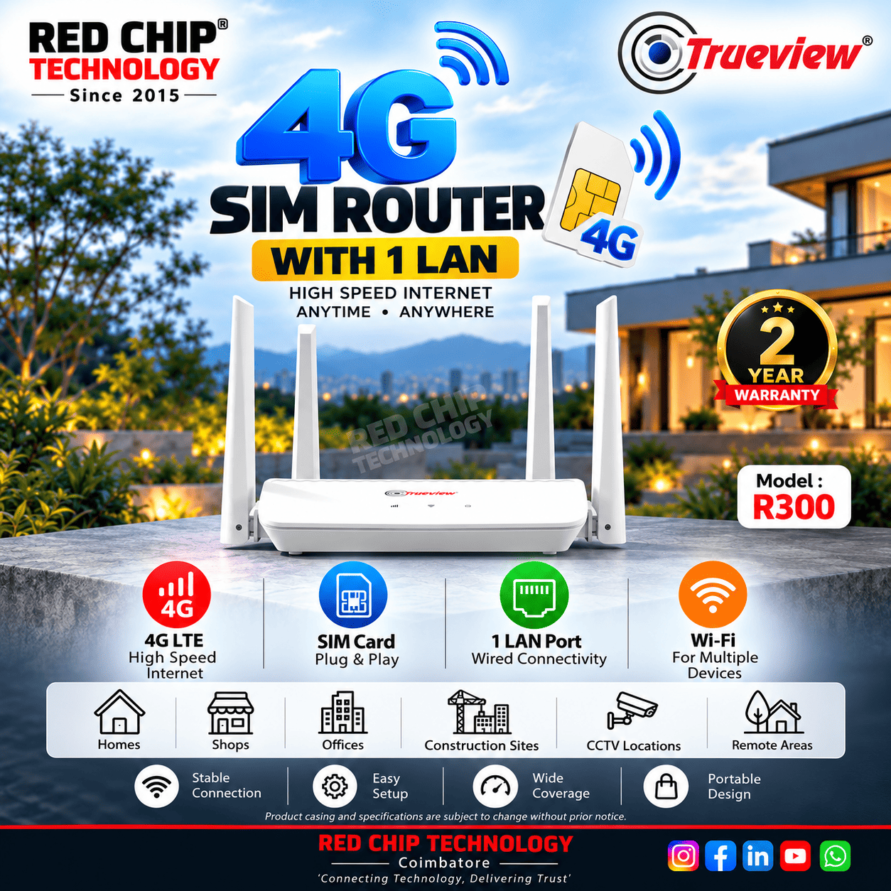 TRUEVIEW 4G SIM ROUTER Offer Code 15297